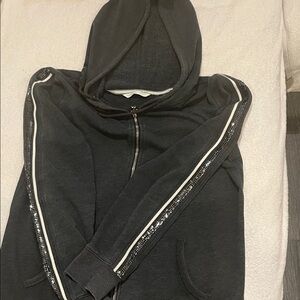 Victoria's Secret Black Zip-Up Sweater with Sequin Detail